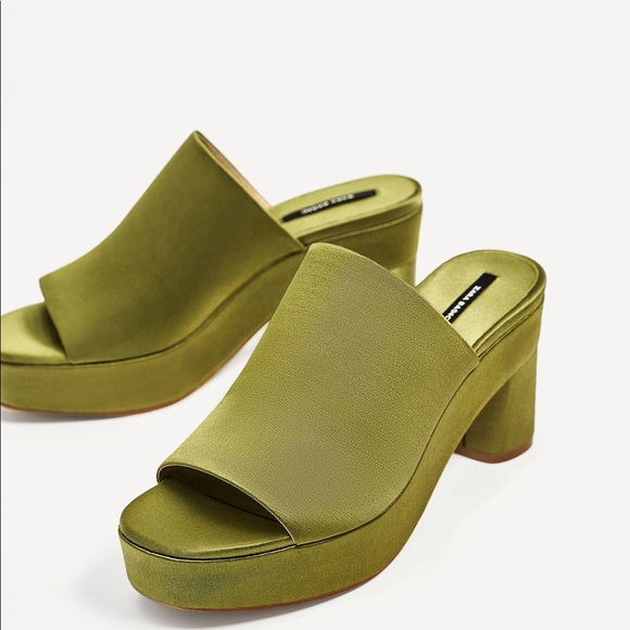 zara green mules